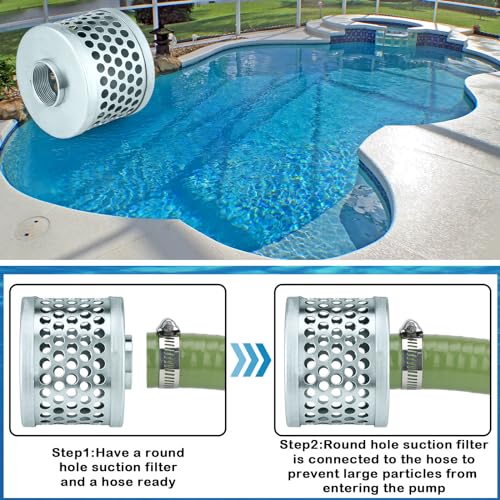 1-1/2 Inch Round Hole Suction Strainer Filter Hose for Water Pump