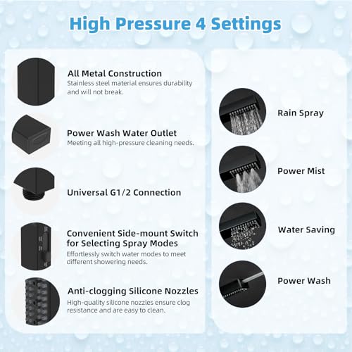 All Metal CUPC Certified 12'' Rainfall Shower Head