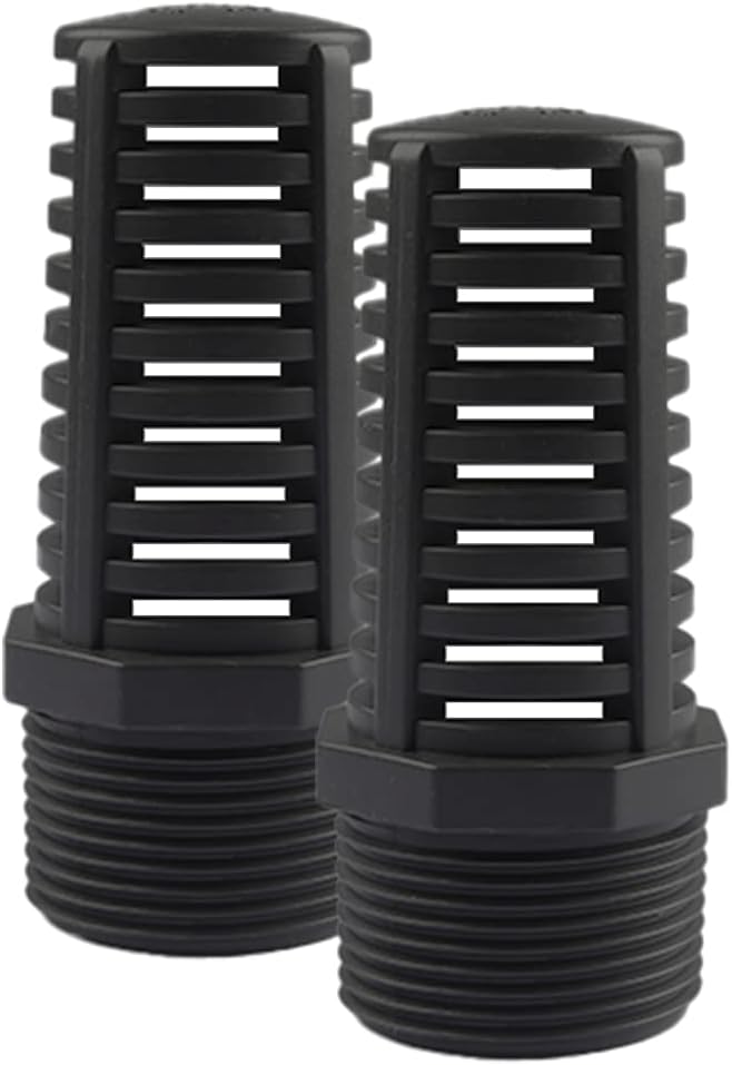 TOMEX 1-1/4 Inch Threaded Suction/Overflow Strainer, Screen Strainer 1-1/4 Inch (2 Pack)