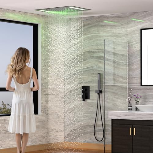 14x20 Inch LED Rainfall Shower Head