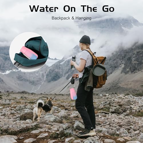 Portable Dog Water Bottle 19oz Pink