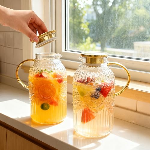 Glass Pitcher with Lid