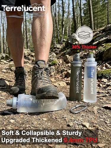 Collapsible Water Filter Bottle with Carabiner