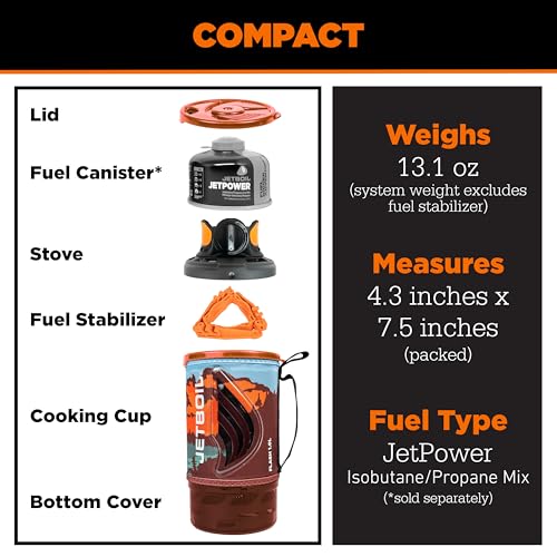 Flash 1.0L Portable Fast Boil Stove for Camping and Backpacking with 1