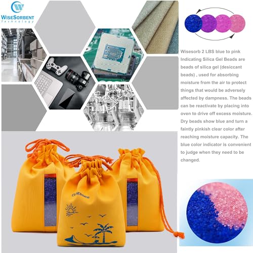 5 Sets 1000g Rechargeable Silica Gel Beads with 1 Cloth Bag