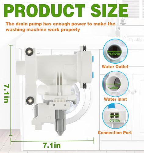 Upgraded WH11X29539 Washer Drain Pump and Filter Assembly