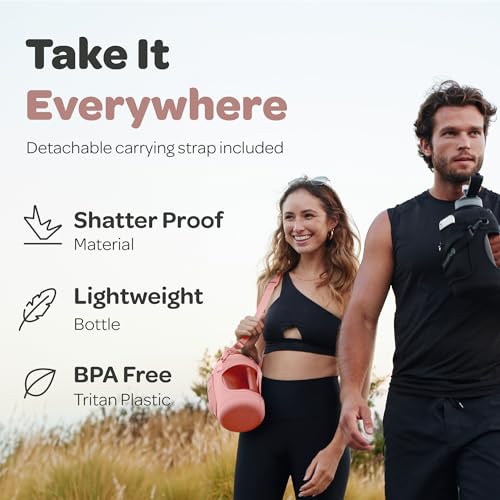 Motivational Water Bottle with Time Marker and Straw Lid 78 oz