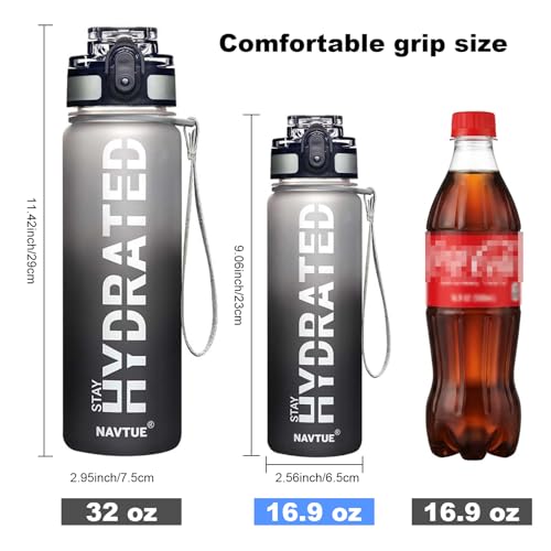 Water Bottle 16.9 oz Motivational Time Marker Tritan Bottle
