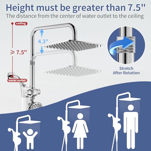 Filtered Rain Shower Head with Handheld Spray Combo