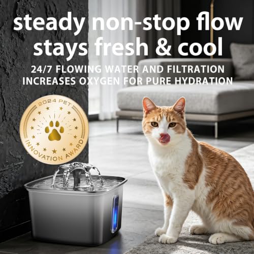 Innovation Award Winner Stainless Steel Cat Water Fountain