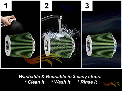 3.5 Inch 89mm Narrow Washable Dry Cone Air Filter