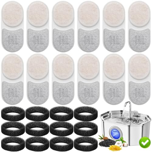 24 Pack Cat Water Filters for APAUK Pet Fountain 108oz (24 Count)