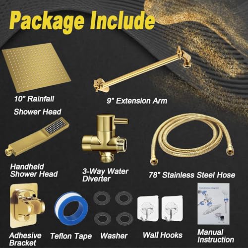 10'' Square Rain Shower Heads with Handheld