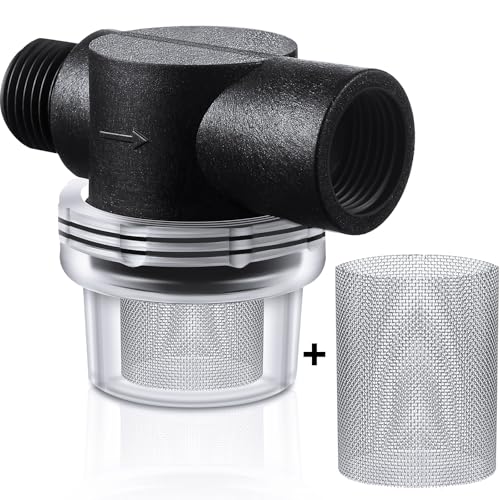 2 Pcs Water Pump Strainer Filter Set Include Twist on Pipe Filter and Extra 50 Mesh Stainless Steel Screen (2 Count)