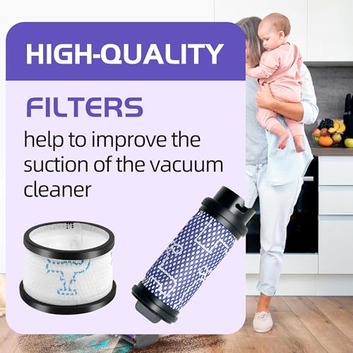 Smilefil Primary Filter and Secondary Filter Replacement Filter Kit Accessories Compatible with Inse N5 S6 S6P S600 Cordless Vacuum Cleaner (8 Count)