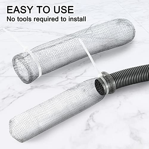 48 Pieces Lint Traps Washing Machine Stainless Steel Lint Snare Traps Laundry Mesh Washer Hose Filter with 48 Pcs Cable Tie (48 Count)