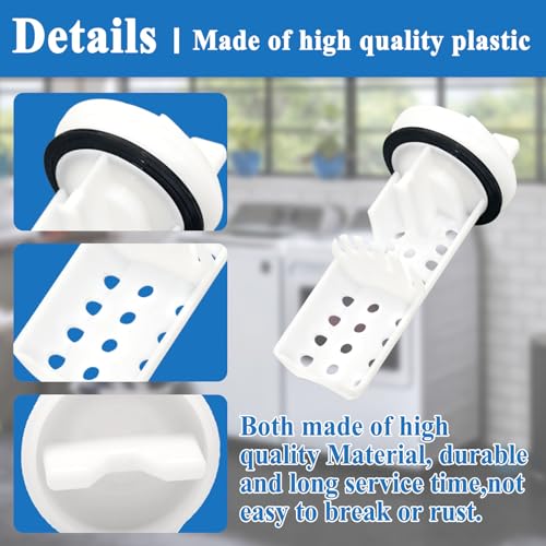 2Pcs WH11X34741 Washer Drain Pump Filter (2 Count)