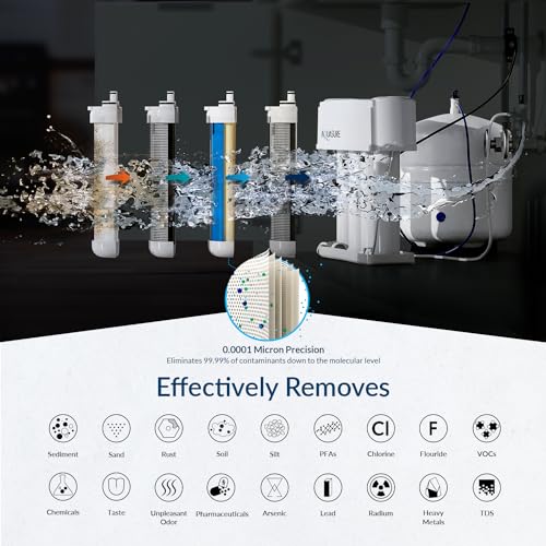 Premier 4 Stage Reverse Osmosis Under Sink Drinking Water RO Filtration Purification System