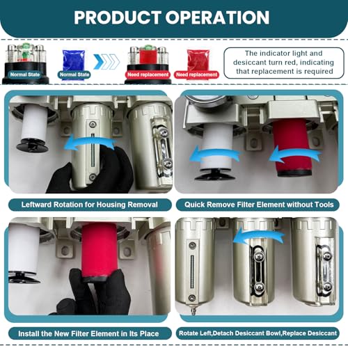 Upgraded 3 4" NPT Heavy Duty Industrial Grade 4 Stage Air Drying System