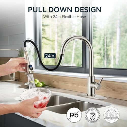 Kitchen Faucet with Temperature Digital Display