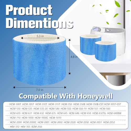 Humidifier Filters Replacement for Honeywell Humidifier HAC (4 Count)