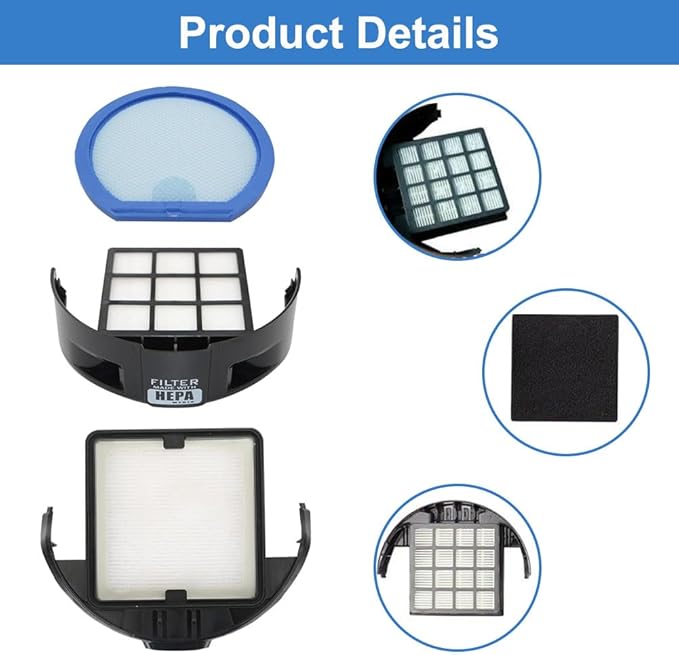 4 Pack Vacuum Filter Set Compatible with Hoover T-Series WindTunnel Bagless Upright Vacuum, Replaces Parts #303173001 & #303172002, 2 Washable Filters+ 2 HEPA Cartridge Filters+ 1 Cleaning Brush - AquaVibe