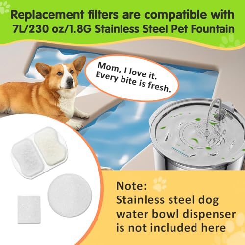 16 Packs Replacement Filters Compatible with Oneisall Dogs Water Fountain (16 Count)