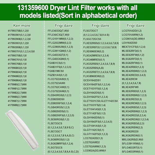 131359600 Dryer Lint Screen Filter Compatible with Frigidaire GE Kenmore