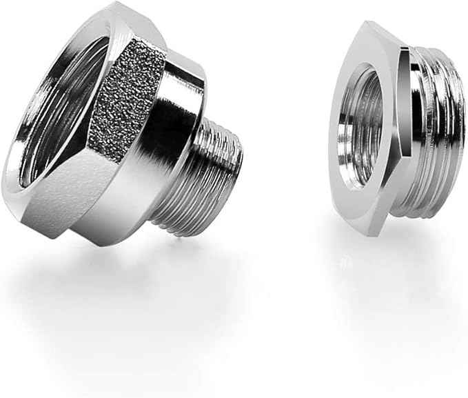Frizzlife NPT Thread Pipe Fitting Converter - 1/2 to 3/8 inch Comp Water Supply Angle Stop Valve Adapter for Reverse Osmosis Water Filters, Brass(3/8" Male to 1/2" Female and 1/2" Male to 3/8" Female)