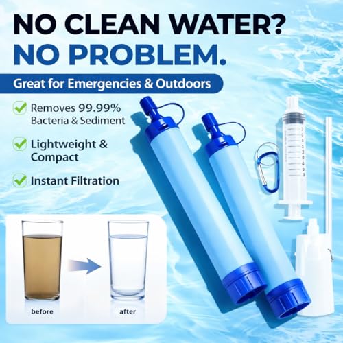 Portable Water Filter Straw Kit (2 Count)