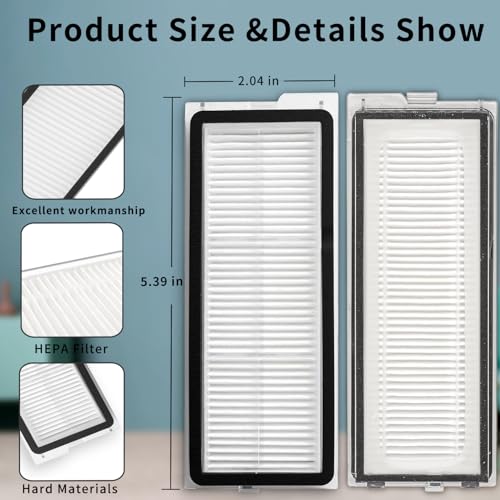 4Sets）Replacement Washable HEPA Filter Compatible With Roborock QRevo S