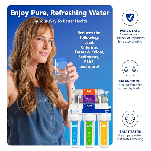 ROALK5D, 10-Stage Under Sink RO System, Alkaline, 50 GPD