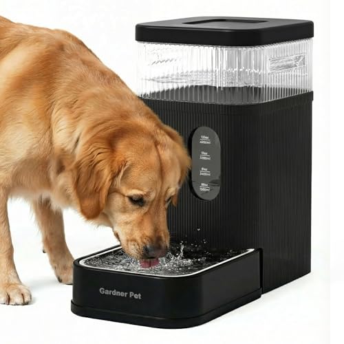 2.2 Gallon Automatic Dog Water Bowl Dispenser 8.5L Gravity Water Feeder with Stainless Steel Bowl & Maifan Stone Filter