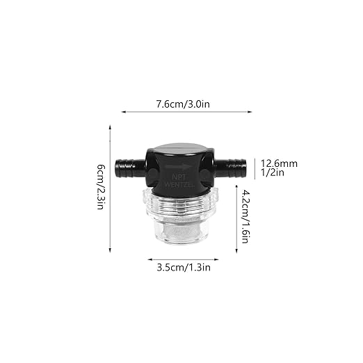 Water Pump Strainer Filter 1/2" NPSM Outlet for Twist-On Pipe Sprayer 3/8 Inches Hose Barb in-Line Strainer with Stainless Steel Filter Screen for RV Water Pump Camper Marine Boat Lawn (2 Pack)