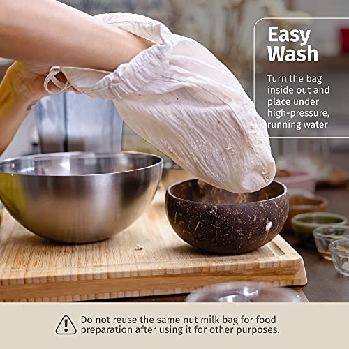 2 Pieces Reusable Grade 100 Nut Milk Bags for Straining (2 Count)