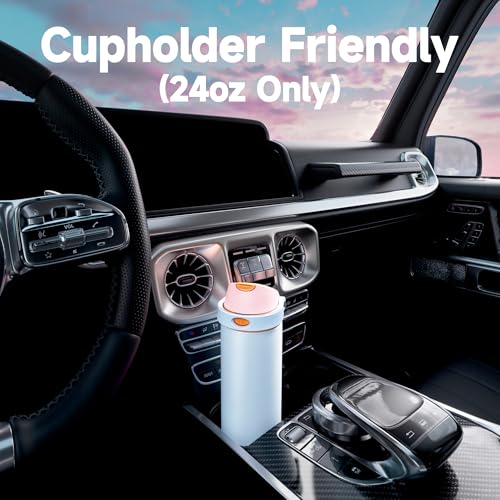 24 oz Insulated Water Bottle with Straw