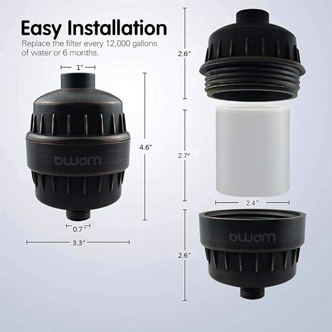 Shower Filter & Replacement 15 Stage Cartridge-2pcs with Vitamin C for Hard Water High Output Shower Water Filter to Remove Chlorine Fluoride Heavy Metals and Other Sediments