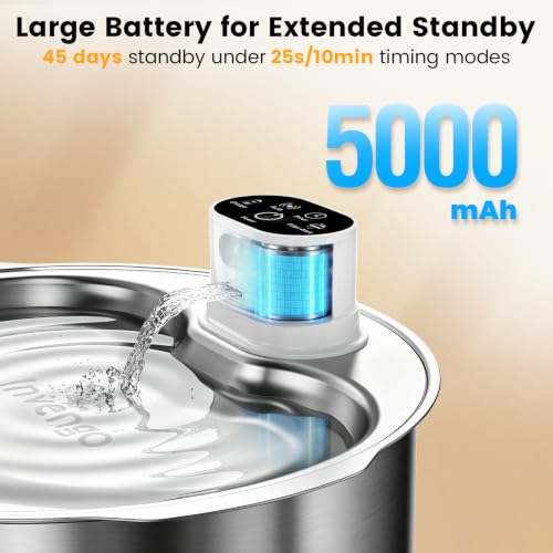 8L 270oz Cordless Stainless Steel Dog Water Fountain