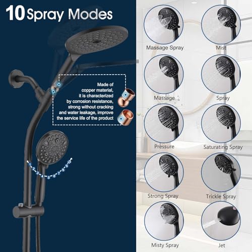 High Pressure Shower Head with Handheld Shower