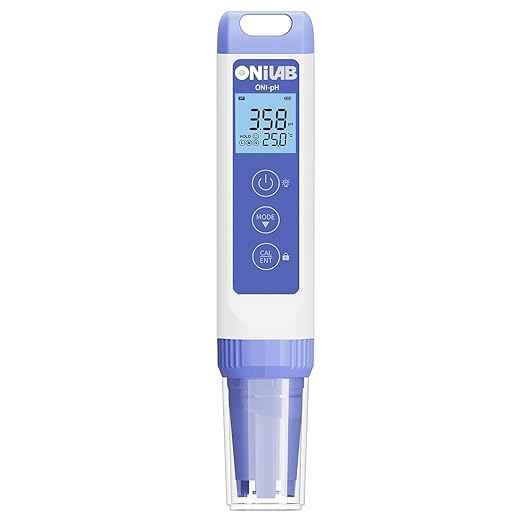 ONiLAB Digital pH Meter,0.01pH High Accuracy Pen Type pH Tester Kit,Waterproof, Auto Temperature Compensation, Easy Calibration,Replaceable Probe