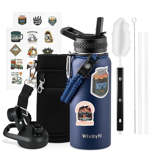 32 oz Insulated Water Bottle with Straw
