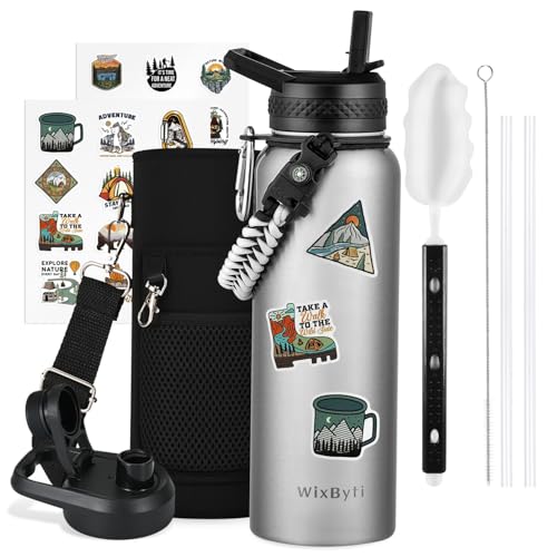 40 oz Insulated Water Bottle with Straw