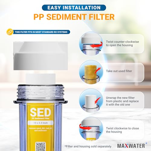 10 Pack of 10 Micron 10" x 2.5" Inch Polypropylene Sediment Filters compatible with 10" Standard RO Reverse Osmosis and WH Whole House Systems