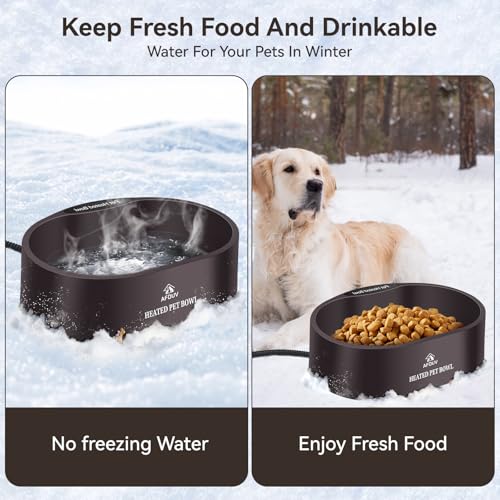 Heated Water Bowl for Dogs Cats Outdoor (125 Fl Oz)