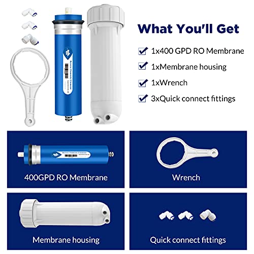 400 GPD RO Membrane and 3012 Housing Kit