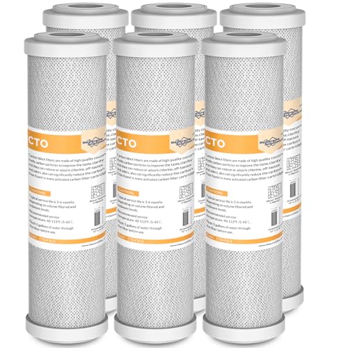 5 Micron 10" x 2.5" CTO Carbon Block Water Filter (6 Count)