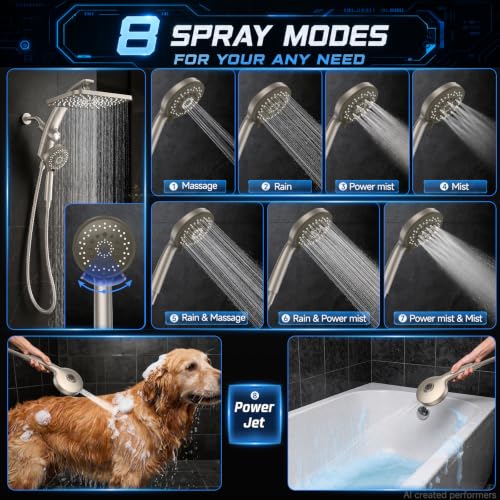 12" Rain Shower Head with Handheld