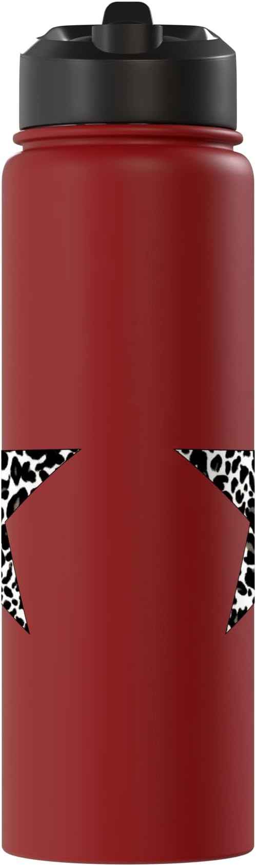 Star Shape - Cute Cheetah Leopard Print Graphic Stainless Steel Insulated Water Bottle