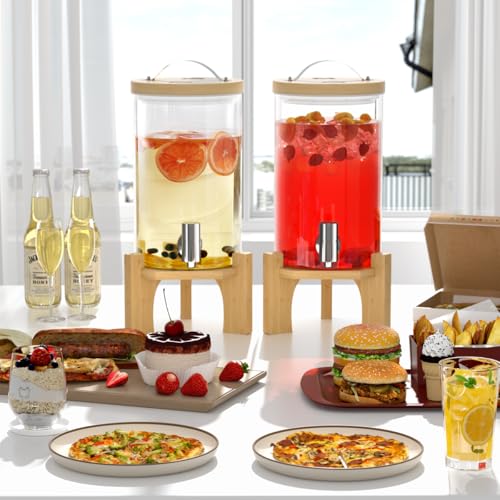 1 Gallon Glass Drink Dispenser For Parties (2 Count)