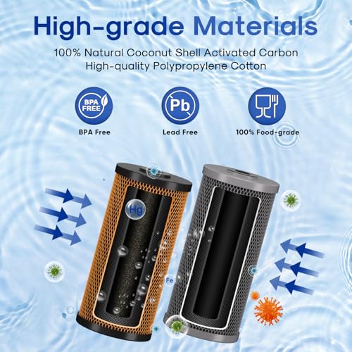 2 Stage 10" x 4.5" Whole House Carbon Water Filter Set (2 Count)
